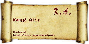 Kanyó Aliz névjegykártya